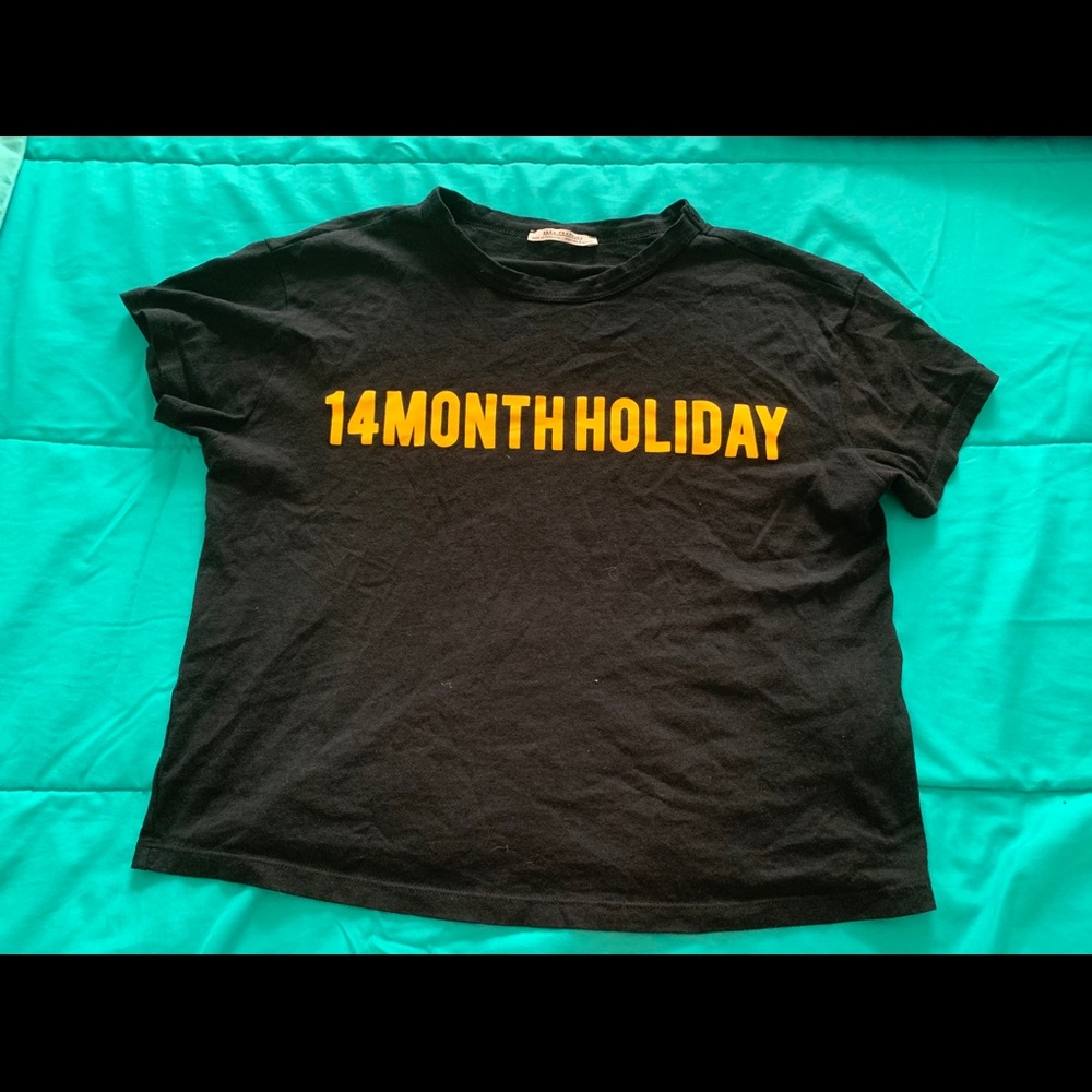 Black printed T-shirt